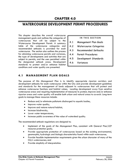 Chapter 4.0 Watercourse Development Permit Procedures