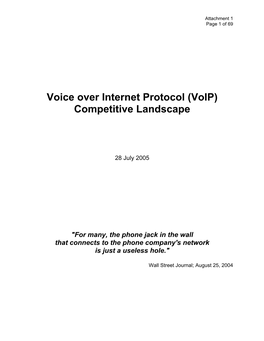 Voice Over Internet Protocol (Voip) Competitive Landscape