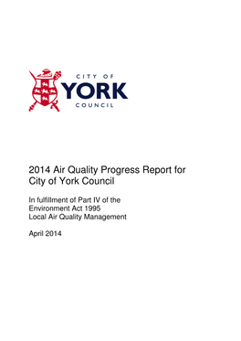 2014 Air Quality Progress Report for City of York Council