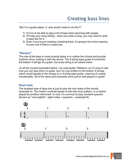 Creating Bass Lines