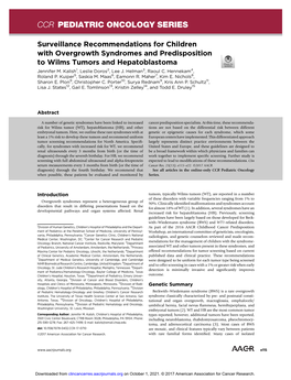 Ccr Pediatric Oncology Series