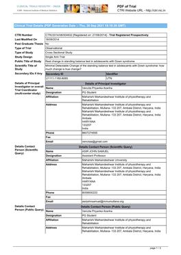 CTRI Trial Data