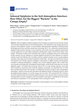 Arboreal Epiphytes in the Soil-Atmosphere Interface: How Often Are the Biggest “Buckets” in the Canopy Empty?