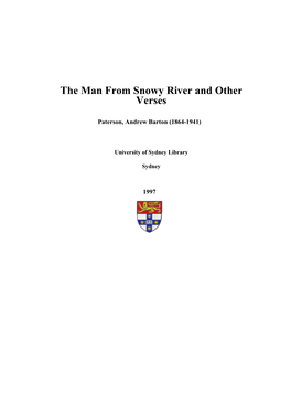 The Man from Snowy River and Other Verses