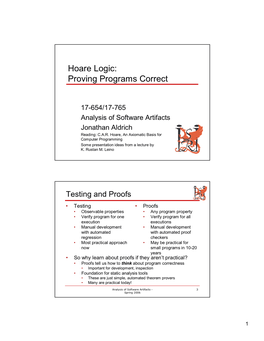 Hoare Logic: Proving Programs Correct