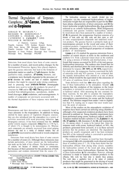 Camphene, A3-Carene, Limonene, and Ot=Terpinene