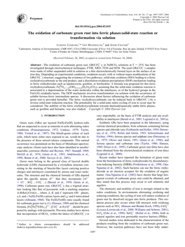 The Oxidation of Carbonate Green Rust Into Ferric Phases:Solid-State Reaction Or Transformation Via Solution