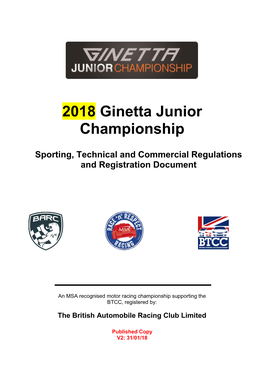 Ginetta Junior Regulations