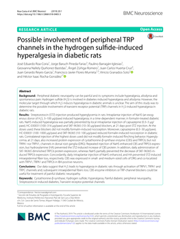 Possible Involvement of Peripheral TRP Channels in the Hydrogen
