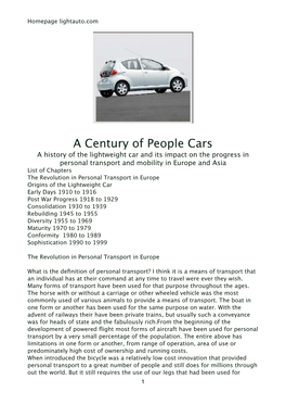 A Century of People Cars