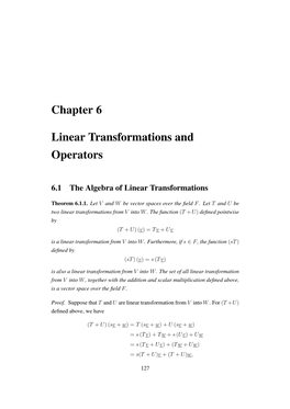Chapter 6 Linear Transformations and Operators
