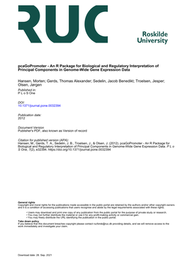 Pcagopromoter - an R Package for Biological and Regulatory Interpretation of Principal Components in Genome-Wide Gene Expression Data