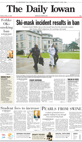 Iowa City, Iowa - Friday, April 27, 2007 NEWS