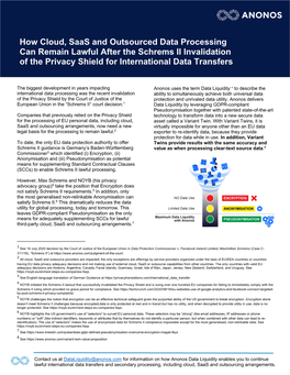 Schrems II One Pager