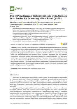 Use of Pseudocereals Preferment Made with Aromatic Yeast Strains for Enhancing Wheat Bread Quality