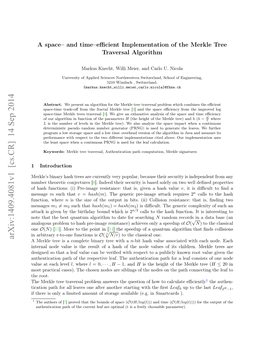 A Space-And Time-Efficient Implementation of the Merkle Tree