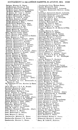 Supplement to the London; Gazette, 29 August, 1919. 1085^