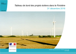 Tableau De Bord Des Projets Éoliens Dans Le Finistère 31 Décembre 2016
