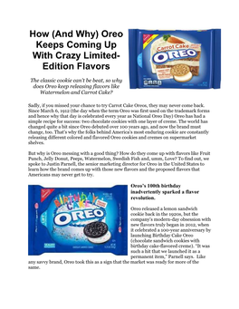 How (And Why) Oreo Keeps Coming up with Crazy Limited- Edition Flavors