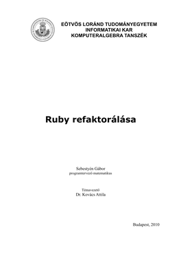 Ruby Refaktorálása