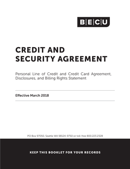 Credit and Security Agreement