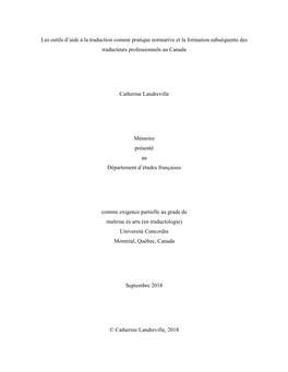 Les Outils D'aide À La Traduction Comme Pratique Normative Et La
