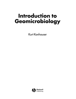 Introduction to Geomicrobiology