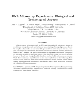 DNA Microarray Experiments: Biological and Technological Aspects