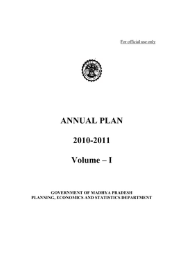 ANNUAL PLAN 2010-2011 Volume