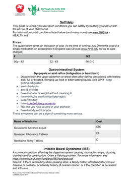 Self Help Gastrointestinal System Irritable Bowel Syndrome (IBS)