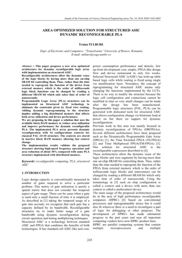 Area Optimized Solution for Structured Asic Dynamic Reconfigurable Pla