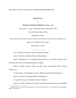 Reason V. Wilson Concrete Prod., Inc., 119 Ohio App.3D 94, 2002-Ohio-4236.]