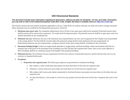 UDC Dimensional Standards (PDF)