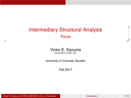 Intermediary Structural Analysis Force