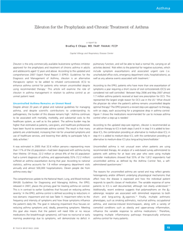 Zileuton for the Prophylaxis and Chronic Treatment of Asthma