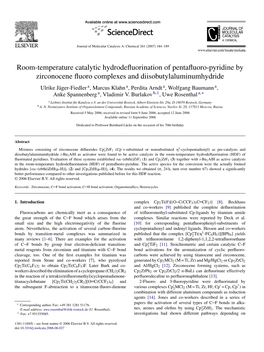 Room-Temperature Catalytic Hydrodefluorination of Pentafluoro