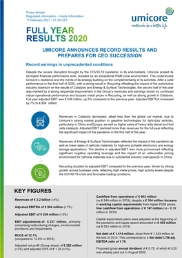 Press Release Regulated Information – Inside Information 11 February 2021 - 07:30 CET