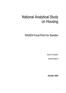 National Analytical Study on Housing