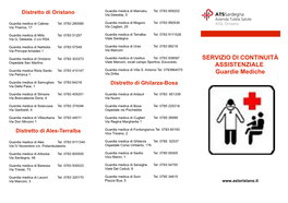SERVIZIO DI CONTINUITÀ ASSISTENZIALE Guardie Mediche