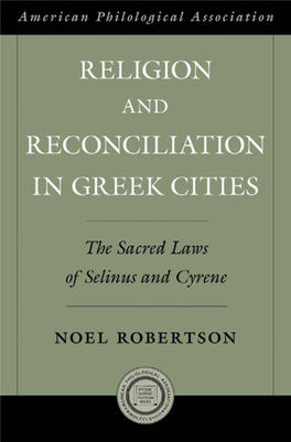 Religion and Reconciliation in Greek Cities (2010)