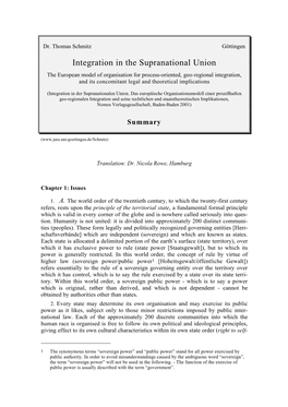 Integration in the Supranational Union