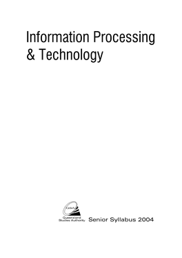 Information Processing & Technology Senior Syllabus