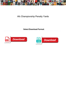 Afc Championship Penalty Yards