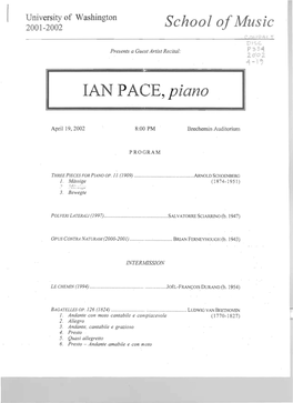 IAN PACE, P Iano