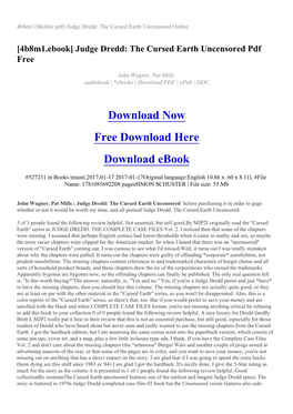 4B8m1 (Mobile Pdf) Judge Dredd: the Cursed Earth Uncensored Online