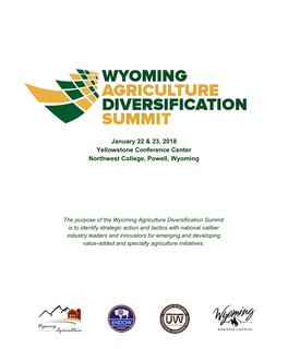 Agriculture Diversification Summit Outline