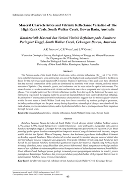 Maceral Characteristics and Vitrinite Reflectance Variation of the High Rank Coals, South Walker Creek, Bowen Basin, Australia