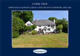 Copse View Springfield Gardens, Ashley, New Milton, Hampshire, Bh25 5Rg