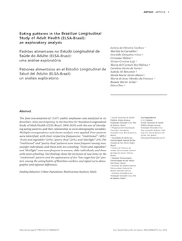 Eating Patterns in the Brazilian Longitudinal Study of Adult Health