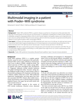 Multimodal Imaging in a Patient with Prader–Willi Syndrome Mohamed A